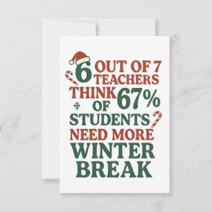 6 7 Teacher Six Seven 67 Santa Gen Alpha  Card