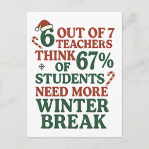 6 7 Teacher Six Seven 67 Santa Gen Alpha  Invitation Postcard