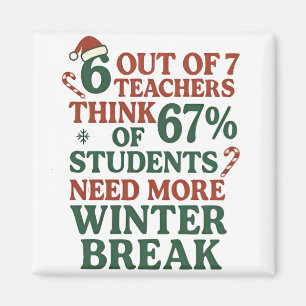 6 7 Teacher Six Seven 67 Santa Gen Alpha Magnet