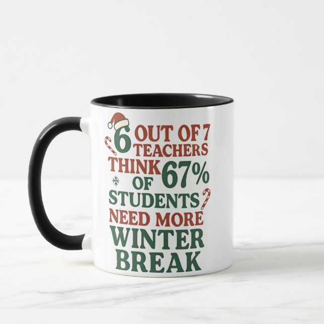 6 7 Teacher Six Seven 67 Santa Gen Alpha  Mug (Left)
