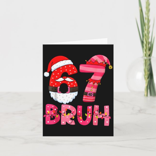 6 7 Teens Xmas Funny Six Seven Pajamas Christmas N Card (Front)