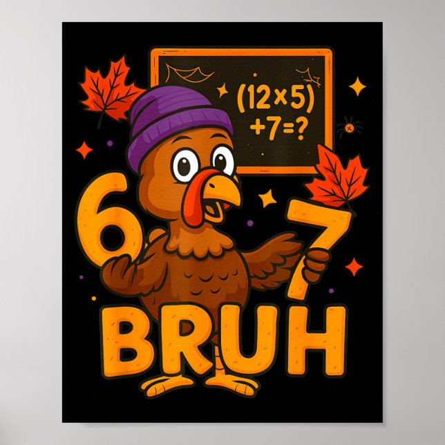 6 7 Thanksgiving Funny Turkey Thanksgiving 67 Men  Poster (Front)