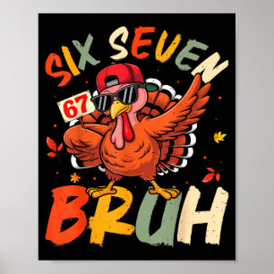 6 7 Thanksgiving Shirts Men Boys Funny Turkey Meme Poster