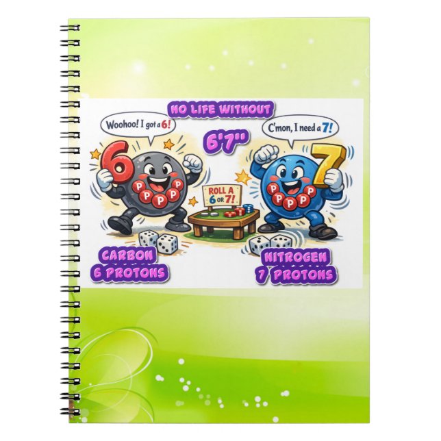 6’7” Vital for Survival Chemistry Elements   Notebook (Front)