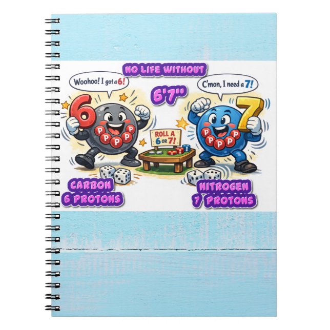 6’7” Vital for Survival Chemistry Elements   Notebook (Front)