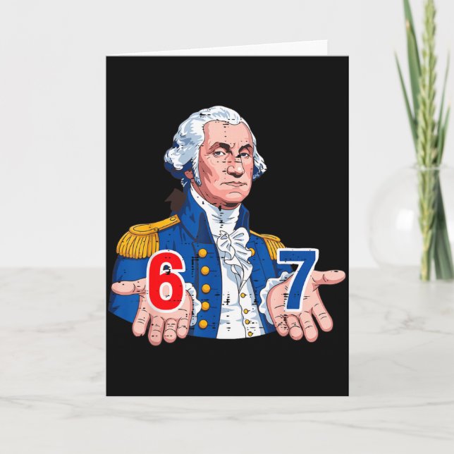 6 7 Washington Funny 67 Costume Meme Six Seven Kid Card (Front)