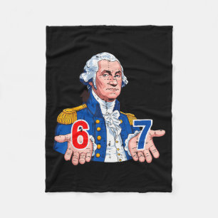 6 7 Washington Funny 67 Costume Meme Six Seven Kid Fleece Blanket