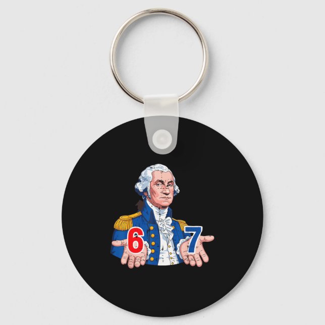 6 7 Washington Funny 67 Costume Meme Six Seven Kid Key Ring (Front)