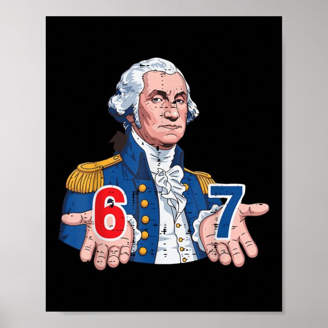 6 7 Washington Funny 67 Costume Meme Six Seven Kid Poster (Front)