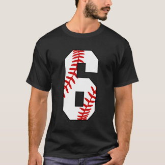 6 Baseball Mum 6Th Player Jersey Number 6 Years T-Shirt