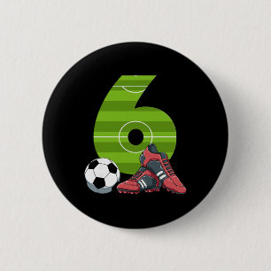 6 Birthday Soccer First Birthday Footll Kids Cm Round Badge