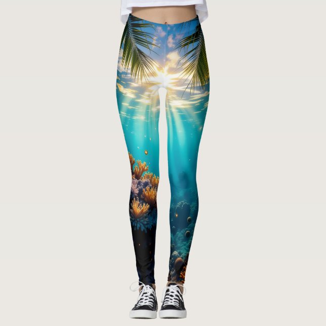 6)	Coral Crown Twilight  Leggings (Front)