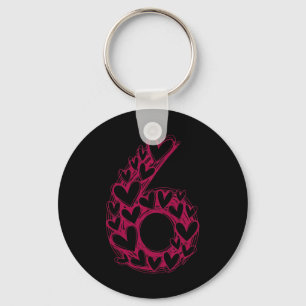 6 Couple Trendy 6 7 Viral Sketch Heart 67 Cute Mat Key Ring