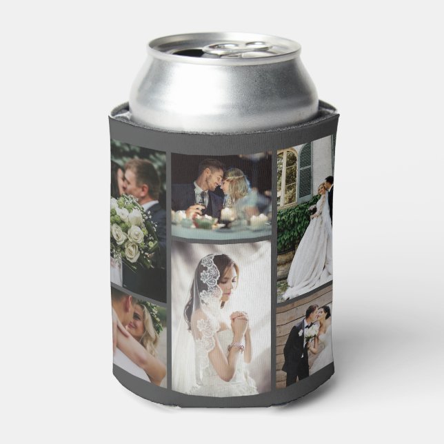 6 Custom Photo Collage Favourite Moments Can Cooler (Can Front)