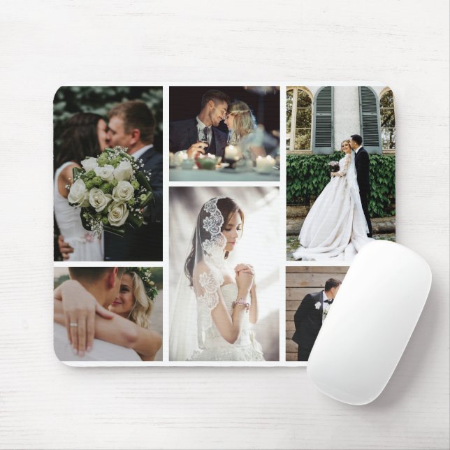 6 Custom Photo Collage Favourite Moments Mouse Pad (With Mouse)