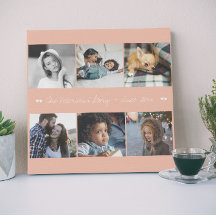 6 custom photo collage your text family elegant