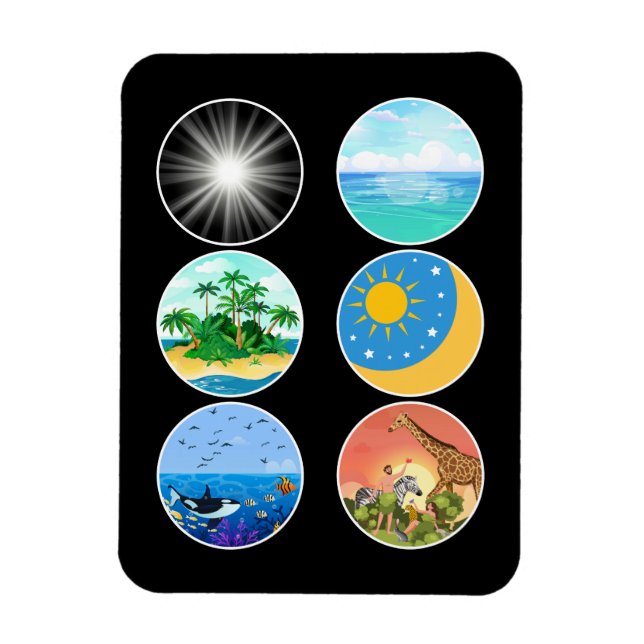 6 Days of Creation – Genesis 1-2 School Teacher  Magnet (Vertical)