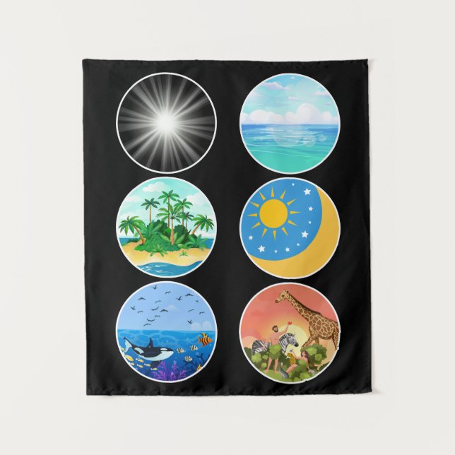 6 Days of Creation – Genesis 1-2 School Teacher  Tapestry (Front)