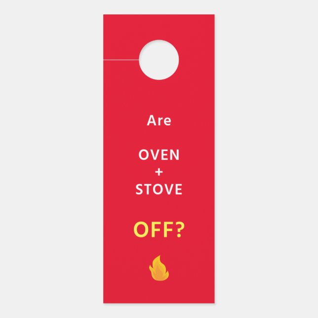 6 Door Hangers - SAFETY Reminder - Oven OFF? (Front)