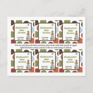 6 Favour Tags Laguna Beach Turtle Frog Pond Animal Invitation Postcard