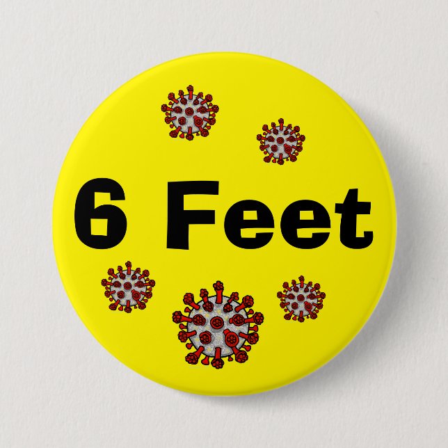 6 Feet COVID-19 Button (Front)