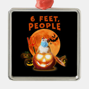 6 Feet People Bulldog Dog With Mask Halloween Gift Metal Tree Decoration
