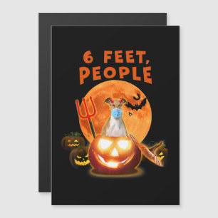 6 Feet, People Italian Greyhound Dog With Mask Magnetic Invitation