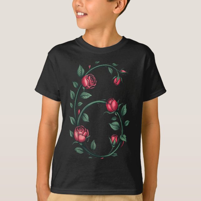 6 Floral 67 Rose Valentines Day Funny Love Matchin T-Shirt (Front)