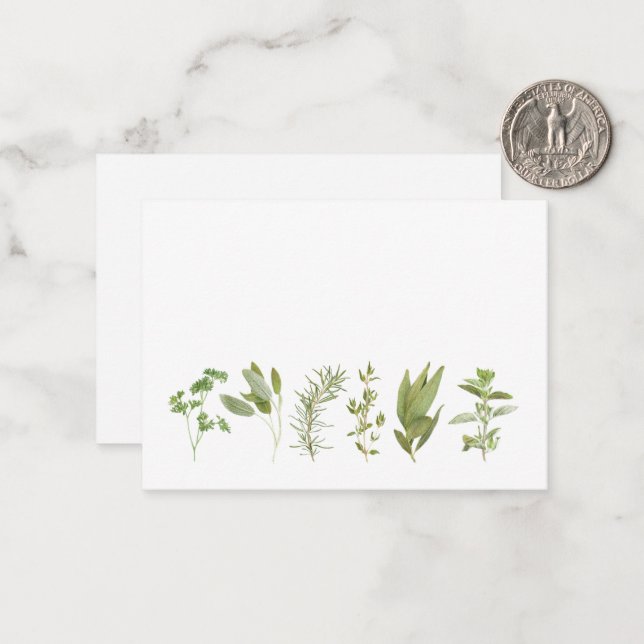 6 FRESH HERBS 3.5x2.5 Flat Card  (Front/Back In Situ)