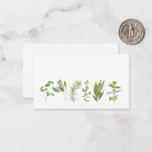 6 FRESH HERBS 3.5x2 Flat Note Card 
