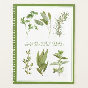 6 FRESH HERBS 8.5x11 Planner / Green