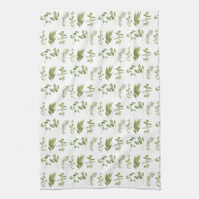 6 FRESH HERBS Kitchen Towel (all-over) (Vertical)