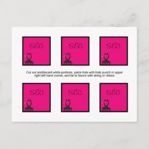 6 Giraffe Heart Wedding Favour Tags Postcard