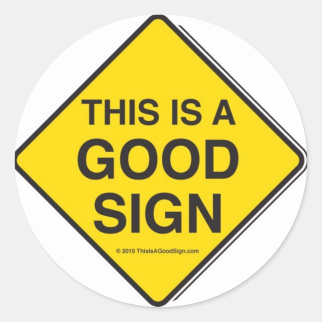 6 GOOD SIGN STICKERS (Front)