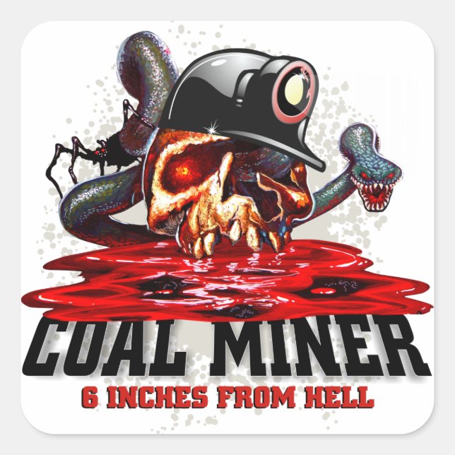 6 INCHES FROM HELL SQUARE STICKER (Front)