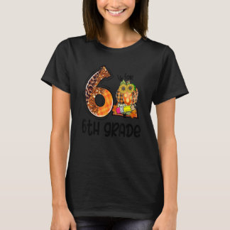 6 Is For 6th Grade Leopard Pumpkin Teacher Fall Th T-Shirt
