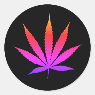 6 Large Rainbow Weed Sticker