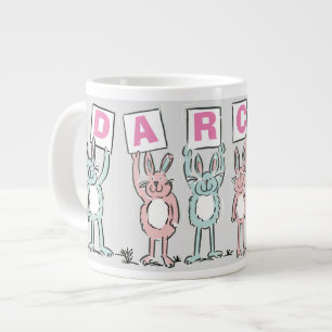 6 Letter Name With Fun Rabbits Large Coffee Mug