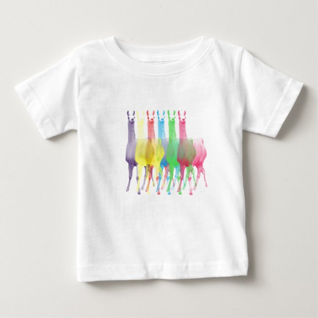 6 llamas 6 colours baby shirt (Front)
