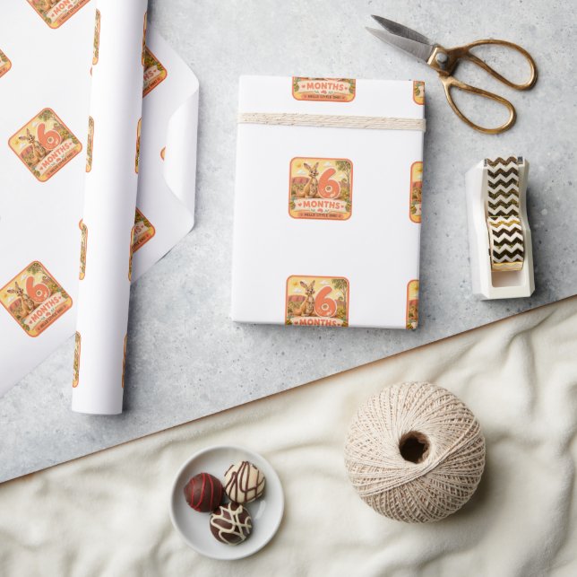 6 Months Baby Milestone Adventure Wrapping Paper (Crafts)