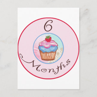 6 Months Cupcake Milestone Postcard
