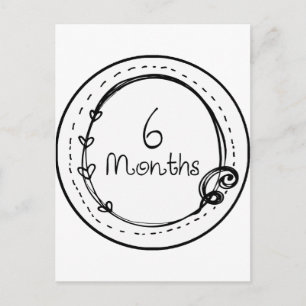 6 Months Doodle Milestone Postcard
