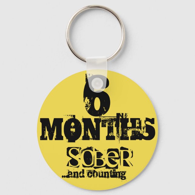 6 Months Sobriety Key Ring (Front)