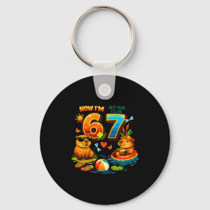 6 next year be 7 capybara 67 meme kids birthday key ring