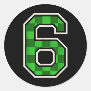 6 Number Matching 67 Meme Men Women Boy Six Seven  Classic Round Sticker