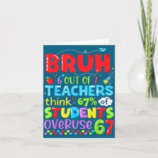 6 Out Of 7 Teachers Think 67% Of Students Overuse  Card