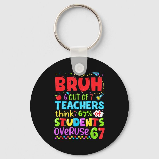 6 Out Of 7 Teachers Think 67% Of Students Overuse  Key Ring (Front)