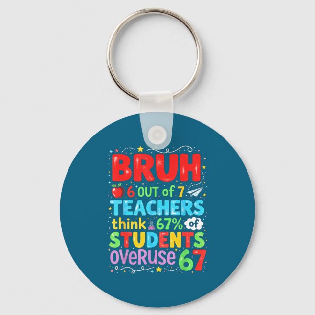 6 Out Of 7 Teachers Think 67% Of Students Overuse  Key Ring (Front)
