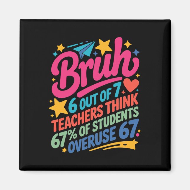 6 Out Of 7 Teachers Think 67% Of Students Overuse  Magnet (Front)
