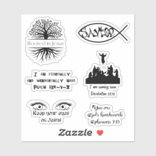 6 pack - Christian Jesus bible scripture black